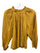 The Great Size 1/S Mustard Yellow Cotton Pintuck Details Split V neckline Top Mustard Yellow / 1/S