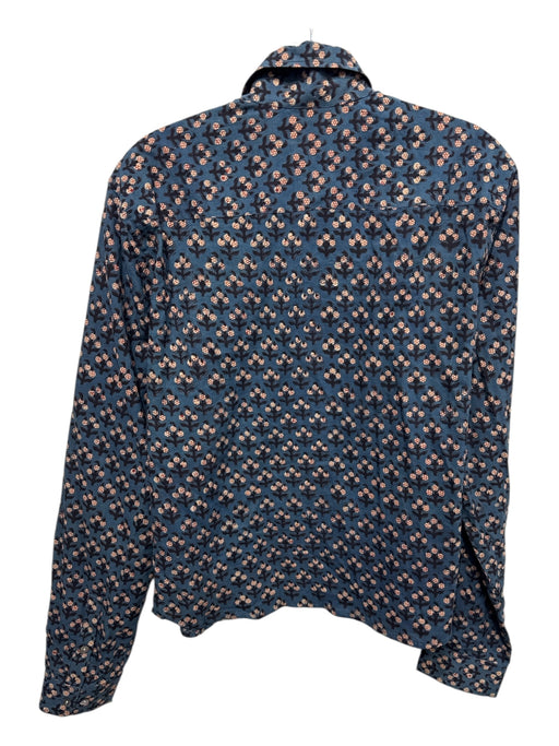 Anokhi pour Simrane Size S Navy Blue Print Cotton Floral Blocked Print Top Navy Blue Print / S