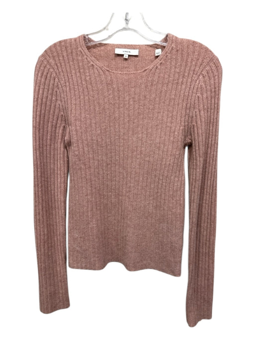 Vince Size XS Light Pink Wool & Cashmere Round Neck Ribbed Knit Sweater Light Pink / XS