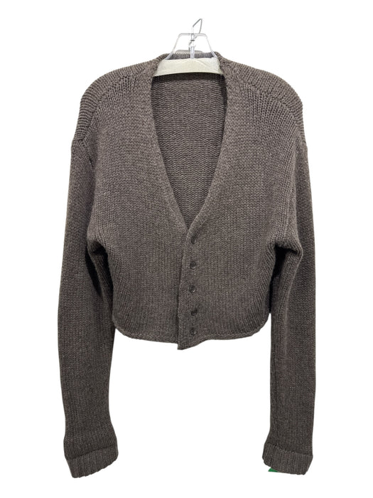 Sablyn Size M Taupe Brown Cashmere V Neck Cardigan Cropped Long Sleeve Sweater Taupe Brown / M