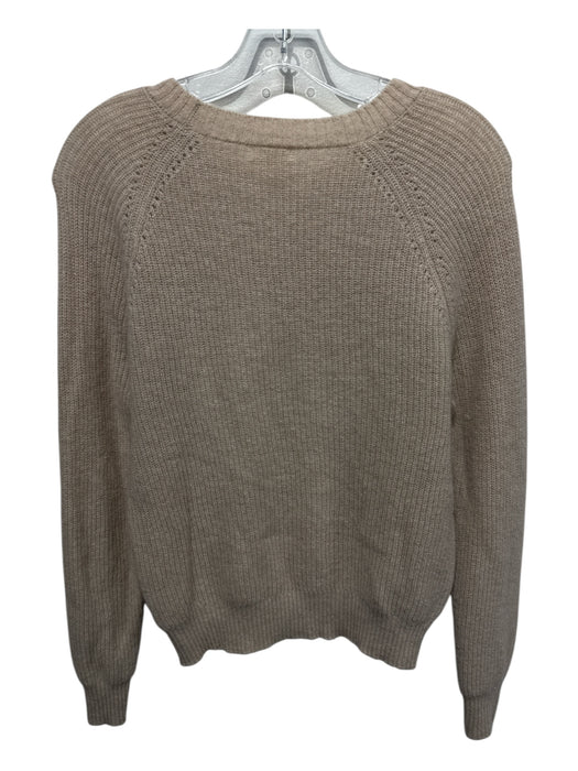 Minnie Rose Size M Beige Cashmere Crew Neck Raglan Ribbed Knit Sweater Beige / M