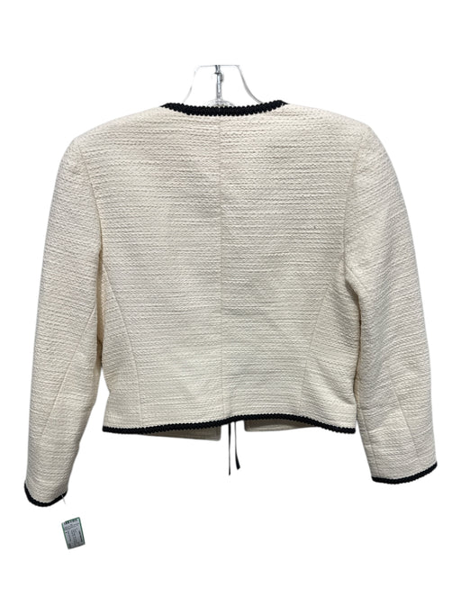 Derek Lam 10 Crosby Size 4 Cream, Black, Gold Cotton Blend Contrast Trim Jacket Cream, Black, Gold / 4