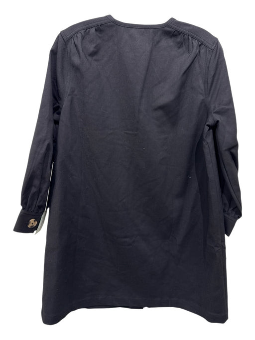 Tuckernuck Size S Black Cotton & Nylon Button Front Long Sleeve Dress Black / S