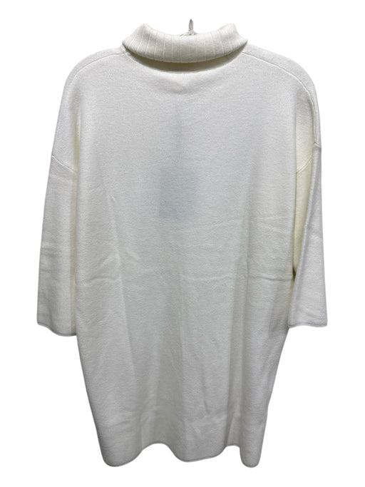 Pomander Place Size S White Rayon & Polyester Turleneck Knit Long Sleeve Dress White / S