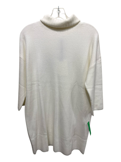 Pomander Place Size S White Rayon & Polyester Turleneck Knit Long Sleeve Dress White / S