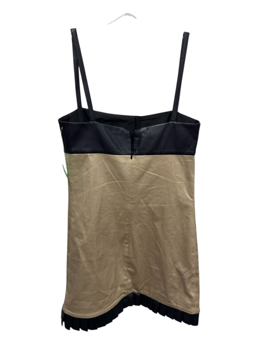 Alexis Size XS Brown & Black Cotton & Polyurethane Fabric Block Ruffle Hem Dress Brown & Black / XS