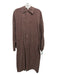 Tibi Size Small Brown Lyocell & Polyamide Button Down Collar Long Sleeve Dress Brown / Small