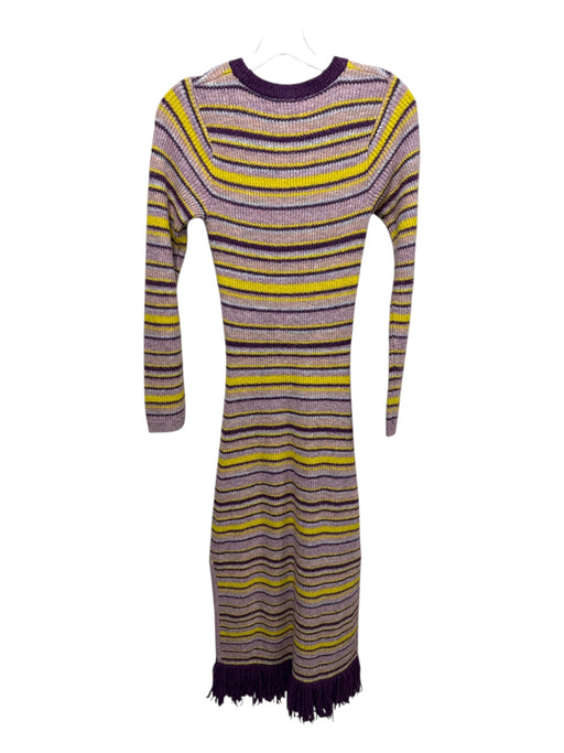 5a7 Cinq a Sept Size S Purple, Yellow, Blue Acrylic & Nylon Ribbed Knit Dress Purple, Yellow, Blue / S