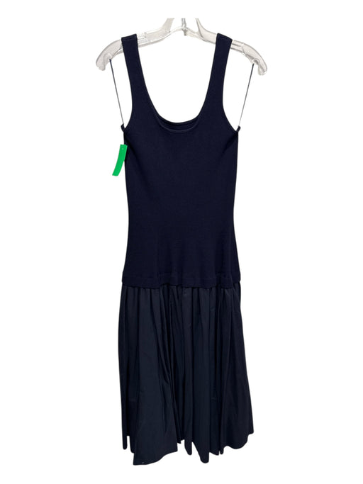 Simkhai Size S Navy Blue Cotton & Viscose Ribbed Upper Midi Sleeveless Dress Navy Blue / S