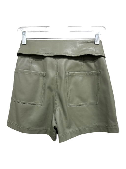 Jonathan Simkhai Size 4 Sage green Faux Leather Carpenter Pockets Shorts Sage green / 4