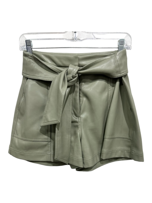 Jonathan Simkhai Size 4 Sage green Faux Leather Carpenter Pockets Shorts Sage green / 4