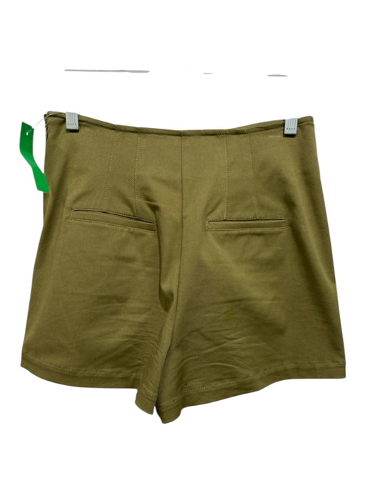 Derek Lam 10 Crosby Size 4 Olive Green Cotton Blend Button Front Paneled Shorts Olive Green / 4