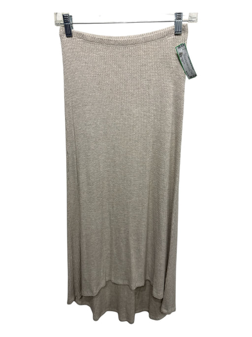 Beautiful People Size P / XS Oatmeal Beige Modal & Spandex Waffle Knit Skirt Oatmeal Beige / P / XS