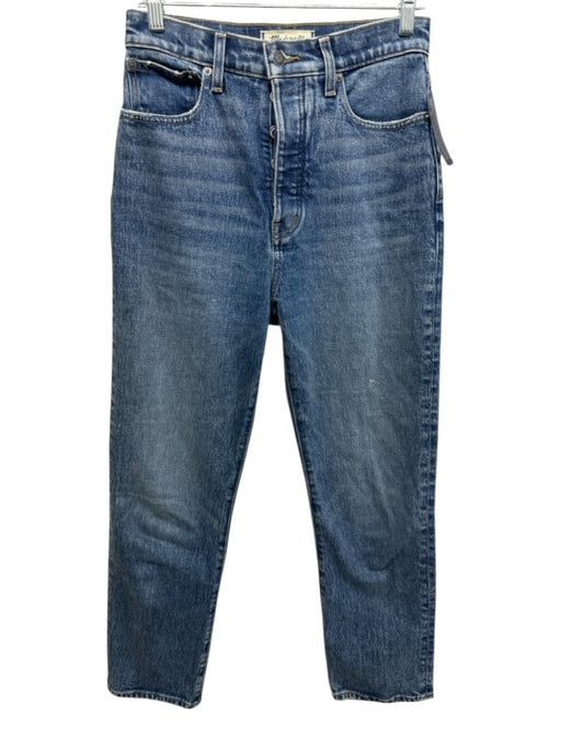 Madewell Size 25 Medium Wash Cotton Straight Cut Button Fly High Rise Jeans Medium Wash / 25