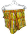 S/W/F Size XS Yellow, Orange, Multi Linen Long Sleeve Plaid Wide Neck Short Set Yellow, Orange, Multi / XS