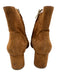 Joie Shoe Size 39 Brown Suede Round Toe Midi Block Heel Side Zip Ankle Booties Brown / 39