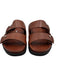 Jenni Kayne Shoe Size 40 Cognac Brown Leather Silver Hardware 2 Strap Sandals Cognac Brown / 40