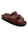 Jenni Kayne Shoe Size 40 Cognac Brown Leather Silver Hardware 2 Strap Sandals Cognac Brown / 40