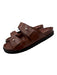 Jenni Kayne Shoe Size 40 Cognac Brown Leather Silver Hardware 2 Strap Sandals Cognac Brown / 40