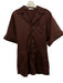 Tibi Size Est XS Brown Cotton Short Sleeve Button Front Pleated Romper Brown / Est XS