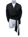 Forte Forte Size 0 Black Cotton Blend Long puff sleeve Gathered Wrap Jacket Black / 0