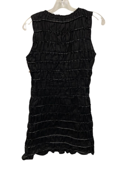 Dissh Size 4 Black & White Linen Sleeveless Elastic Dress Black & White / 4