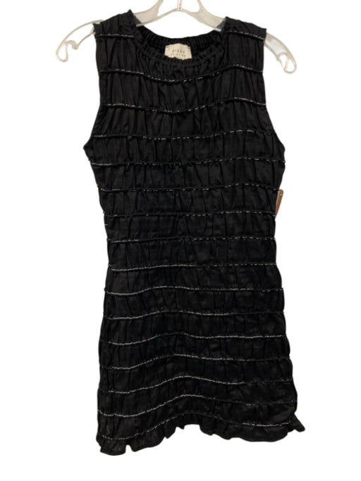 Dissh Size 4 Black & White Linen Sleeveless Elastic Dress Black & White / 4