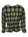 Ganni Size 34 Blue, Yellow, Black Cotton Blend Long Sleeve Plaid Shirred Top Blue, Yellow, Black / 34
