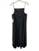 Tibi Size 2 Black Polyester Spaghetti Strap Swiss Dot Bubble Hem Midi Jumpsuit Black / 2