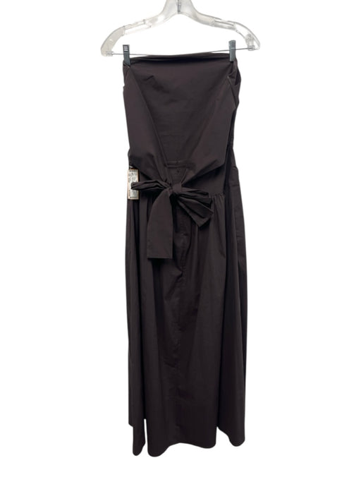 St. Agni Size Small Purple Brown Cotton Blend Strapless Pleated Gathered Dress Purple Brown / Small