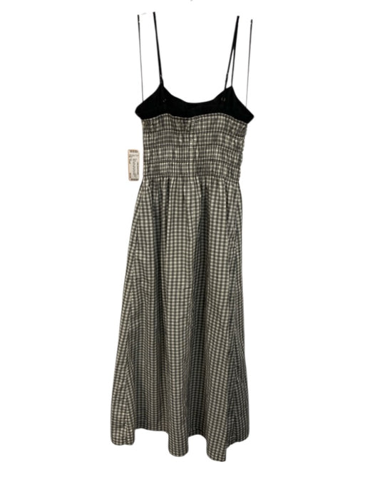 Rails Size Small Black & White Cotton Blend Spaghetti Strap Plaid Ruffle Dress Black & White / Small