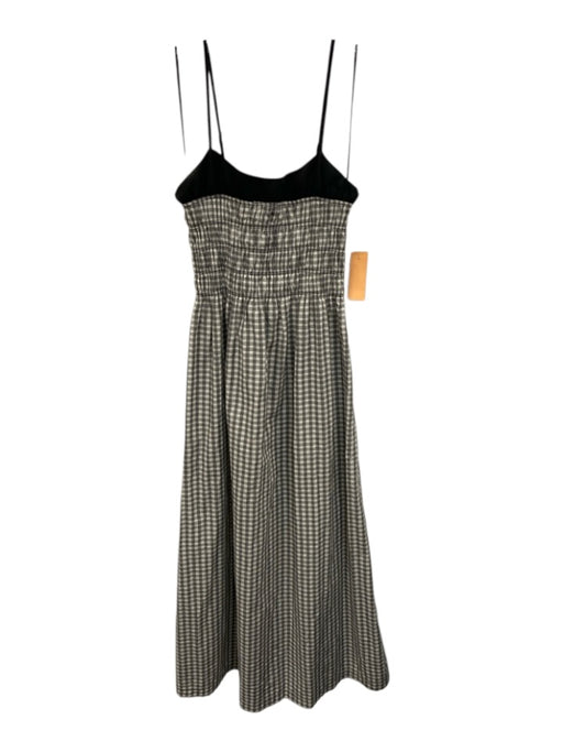 Rails Size Small Black & White Cotton Blend Spaghetti Strap Plaid Ruffle Dress Black & White / Small