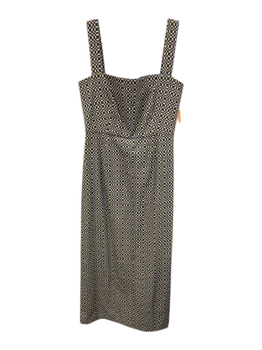Coco Shop Size Small Blue, Green, Brown Sleeveless Checkered Square Neck Dress Blue, Green, Brown / Small