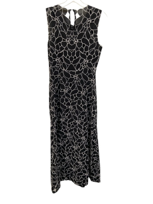 Ulla Johnson Size 4 Black & White Cotton Sleeveless Floral Cutout Maxi Dress Black & White / 4