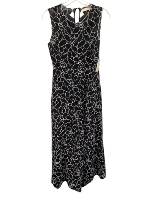 Ulla Johnson Size 4 Black & White Cotton Sleeveless Floral Cutout Maxi Dress Black & White / 4