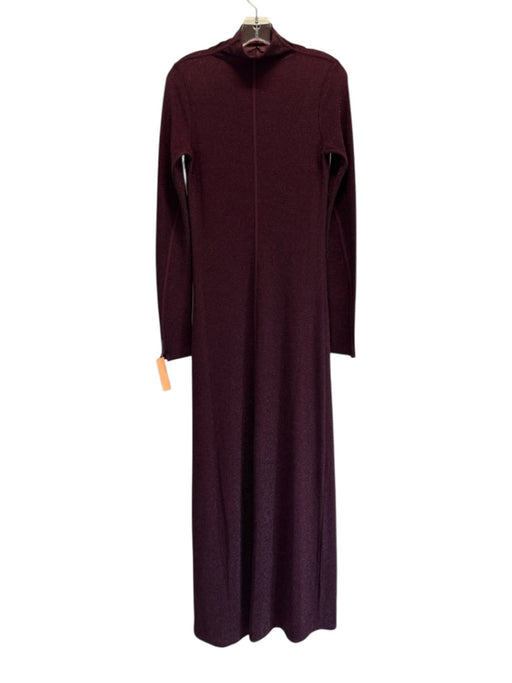 Rag & Bone Size Small Burgundy & Black Nylon Blend Long Sleeve Mock Neck Dress Burgundy & Black / Small