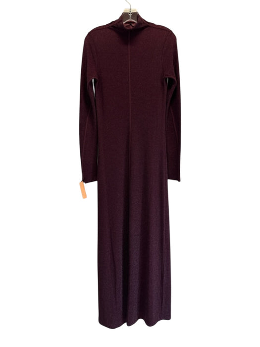 Rag & Bone Size Small Burgundy & Black Nylon Blend Long Sleeve Mock Neck Dress Burgundy & Black / Small