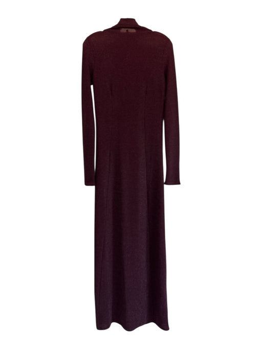 Rag & Bone Size Small Burgundy & Black Nylon Blend Long Sleeve Mock Neck Dress Burgundy & Black / Small