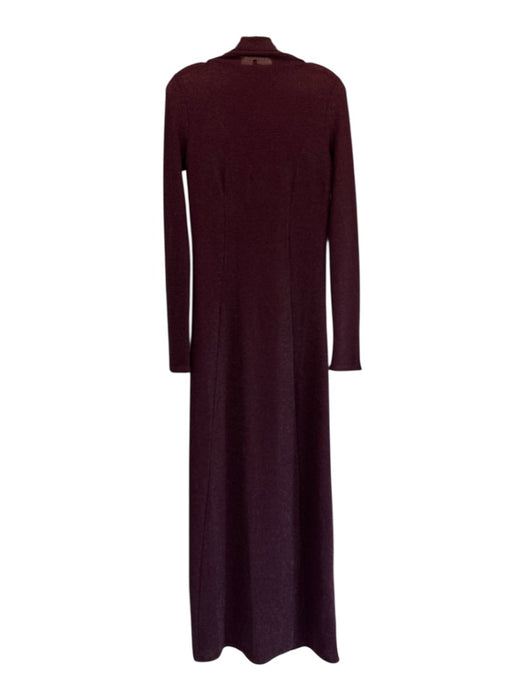 Rag & Bone Size Small Burgundy & Black Nylon Blend Long Sleeve Mock Neck Dress Burgundy & Black / Small