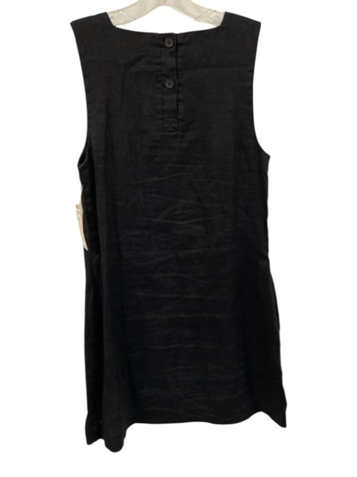 Posse Size XS Black Linen Sleeveless Square Neck Dress Black / XS
