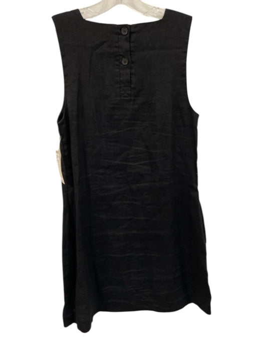 Posse Size XS Black Linen Sleeveless Square Neck Dress Black / XS