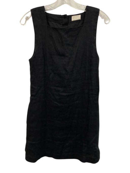 Posse Size XS Black Linen Sleeveless Square Neck Dress Black / XS