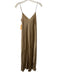 Beautiful People Size P Beige Silk Spaghetti Strap Satin Maxi Slip Dress Beige / P