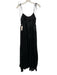 Dissh Size 4 Black Ramie Spaghetti Strap Gathered Tie Strap Maxi Dress Black / 4