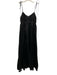 Dissh Size 4 Black Ramie Spaghetti Strap Gathered Tie Strap Maxi Dress Black / 4