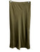 Vince Size XS Olive Green Polyester Elastic Waist Satin Side Slit Maxi Skirt Olive Green / XS