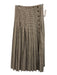Kourt Size 4 Brown & White Polyester Button Front Gingham Pleated Maxi Skirt Brown & White / 4