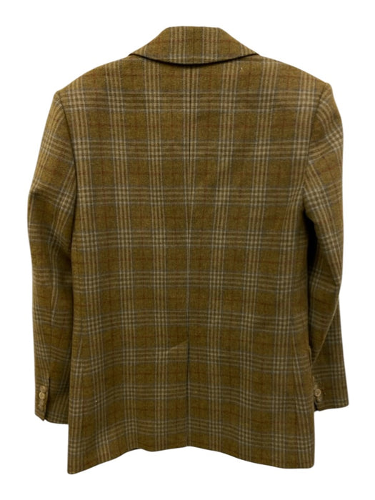 Tibi Size XS/S Brown, Red, Blue Wool Blend Long Sleeve Plaid Button Front Jacket Brown, Red, Blue / XS/S