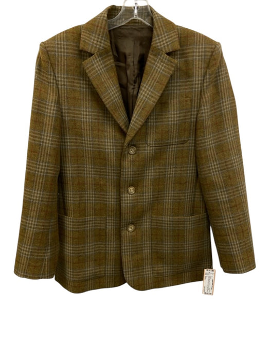 Tibi Size XS/S Brown, Red, Blue Wool Blend Long Sleeve Plaid Button Front Jacket Brown, Red, Blue / XS/S