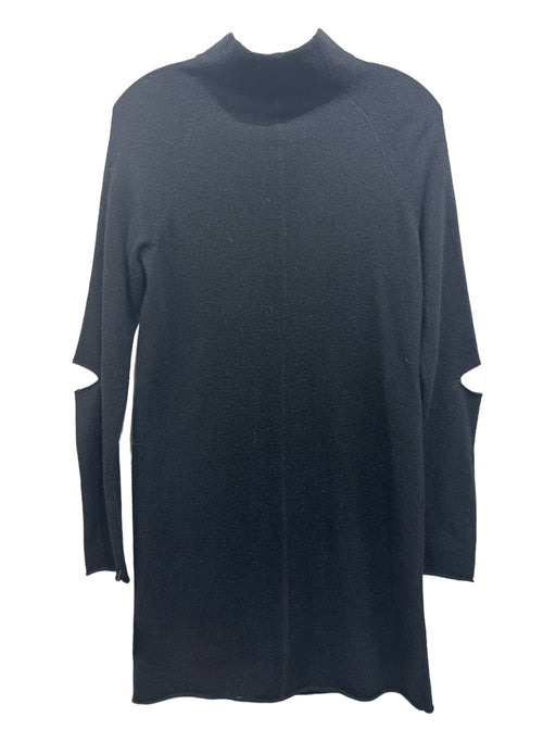 360 Cashmere Size S Black Cashmere Mock Neck Cut Outs Long Sleeve Dress Black / S